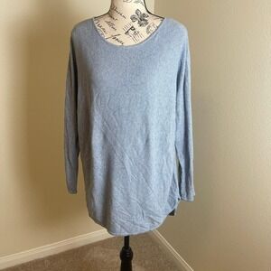 MICHAEL KORS Womens Knit Sweater Top‎ Blue Textured Long Sleeve Crew Neck XL